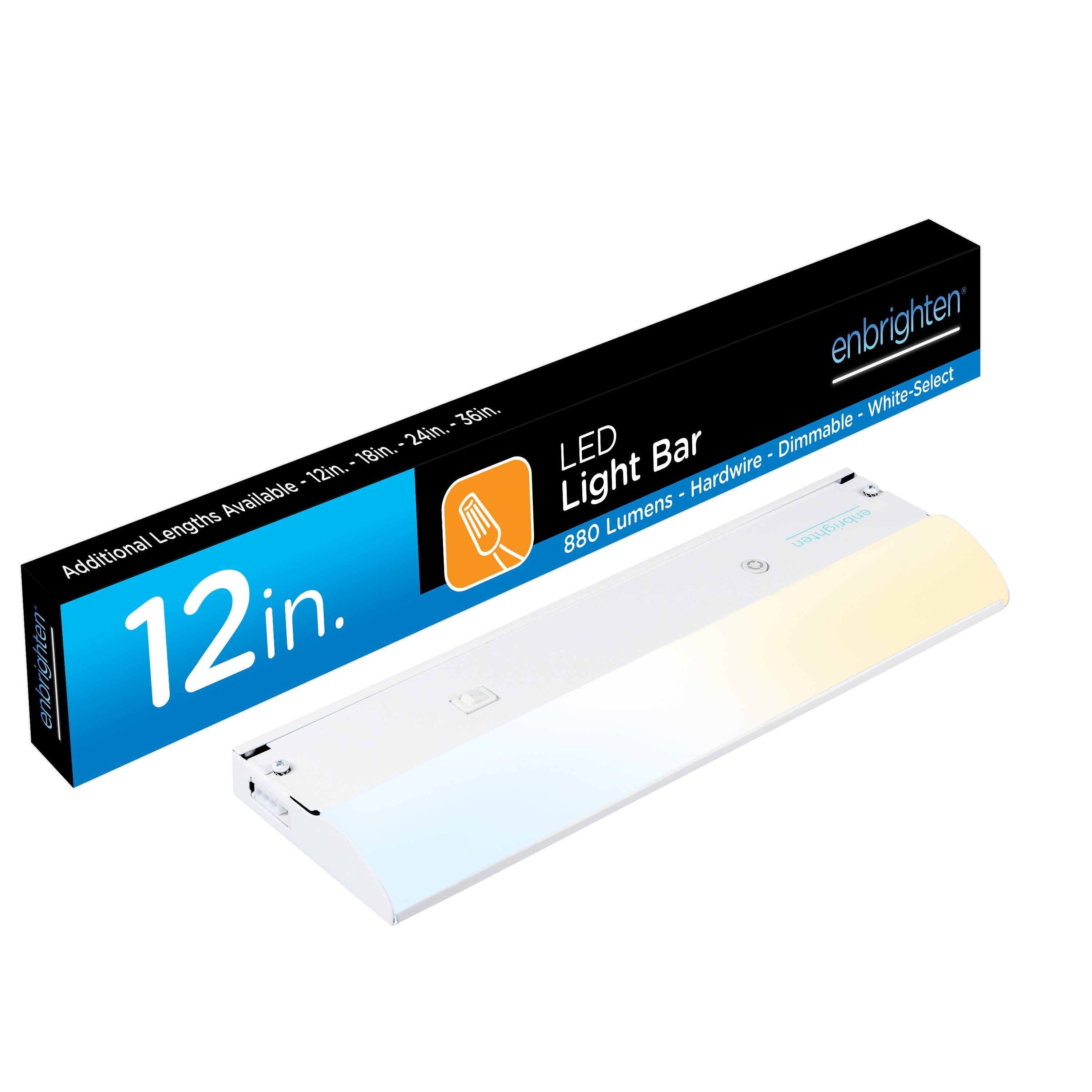 Enbrighten 12in. Hard Wire LED Light Bar, White