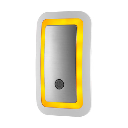 GE Enbrighten Warm Amber SleepLite Light Sensing LED Night Light, Brushed Nickel