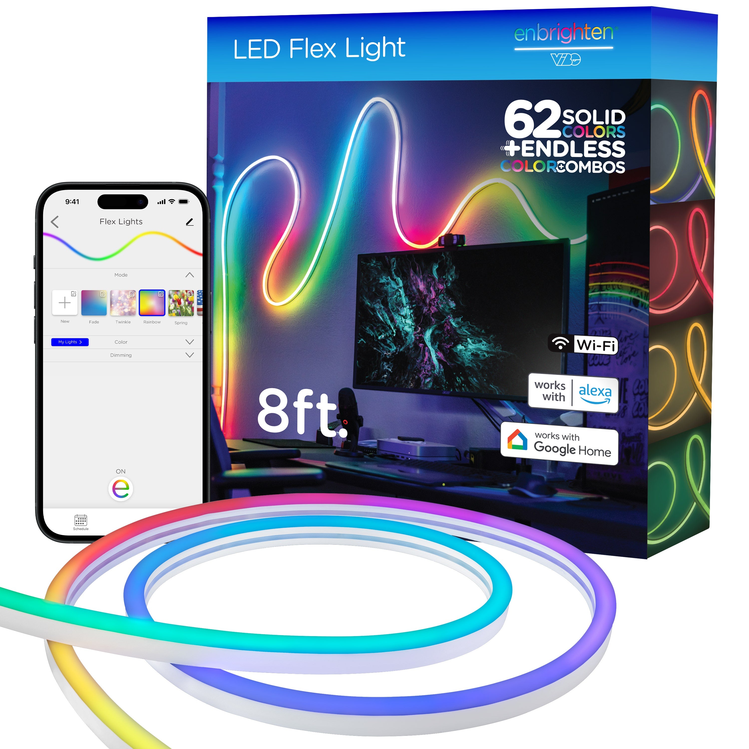 Enbrighten WiFi VIBE Indoor/Outdoor Color-Changing LED Flex Light, 8ft.