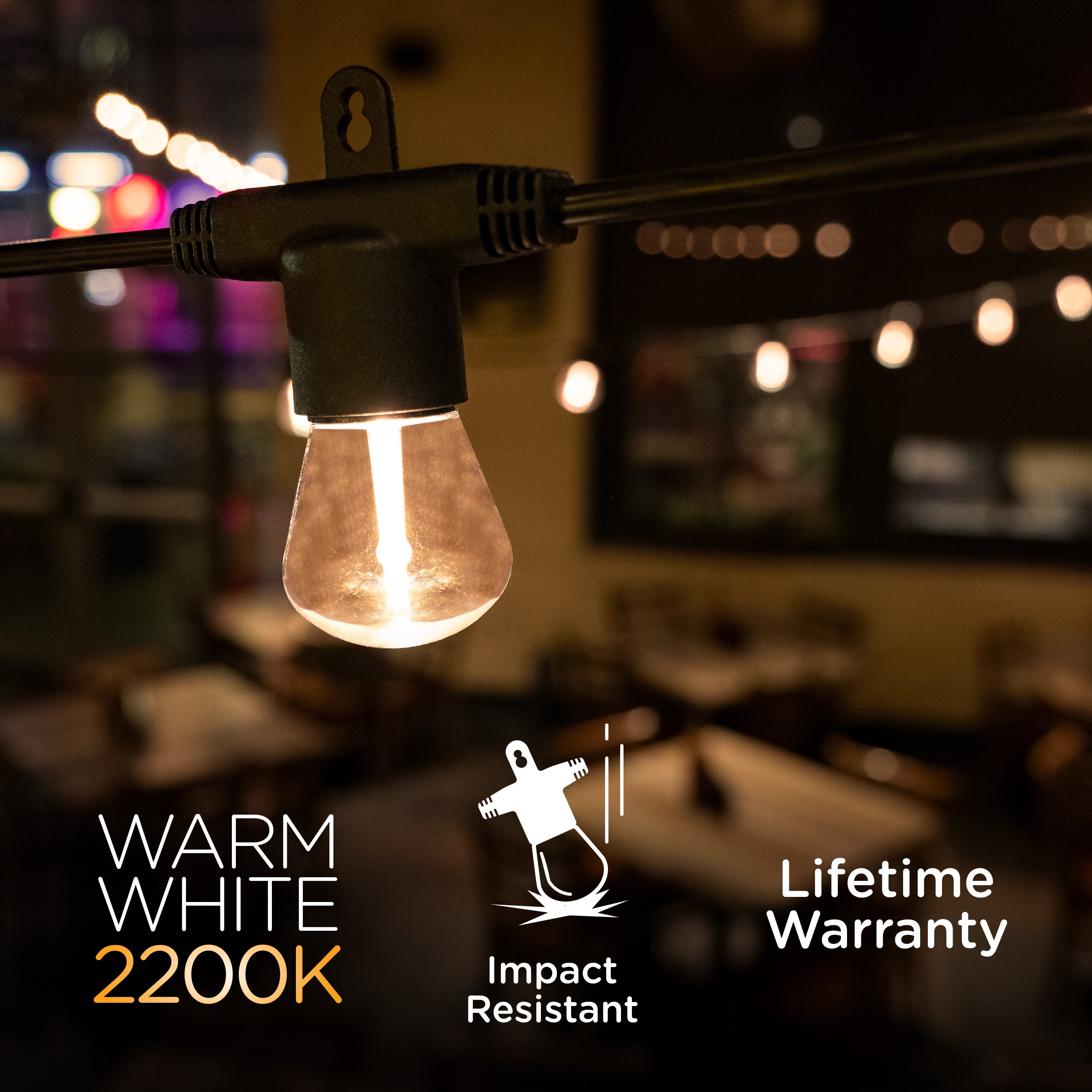 Enbrighten LED Bistro Lights, 12 Bulb, 24ft.