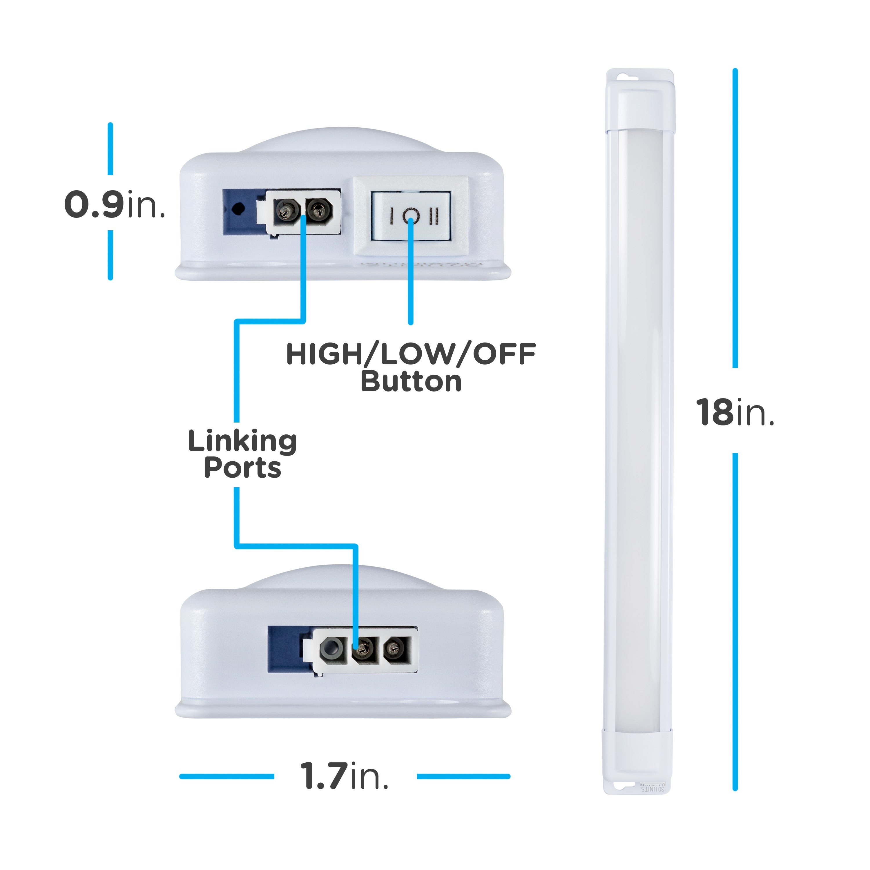 Enbrighten 18in. Plug-In LED Under Cabinet Light Fixture, White