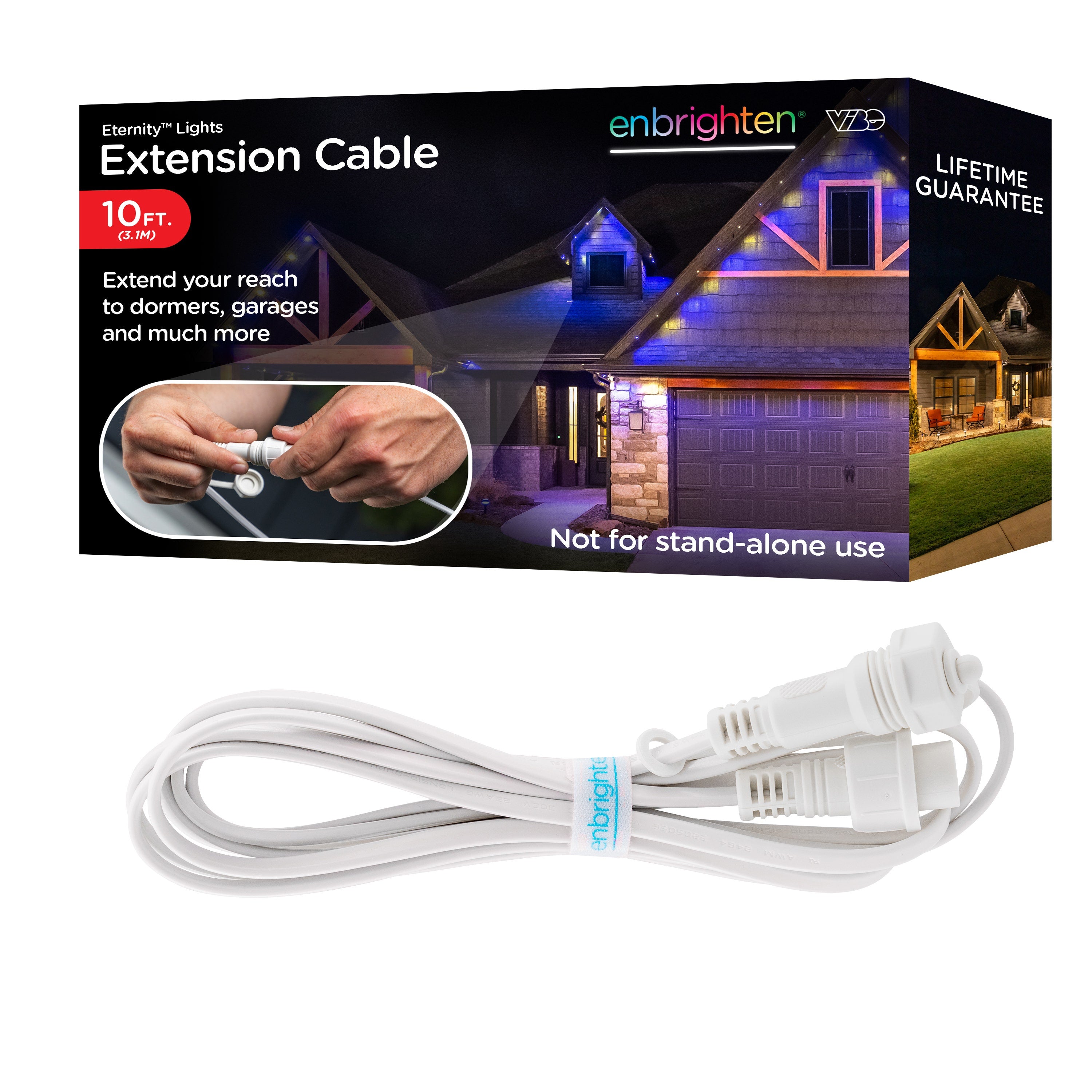 Enbrighten WiFi VIBE Eternity Eave Lights Extension Cable, 10ft. White