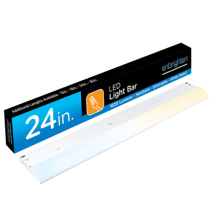 Enbrighten 24in. Hard Wire LED Light Bar, White