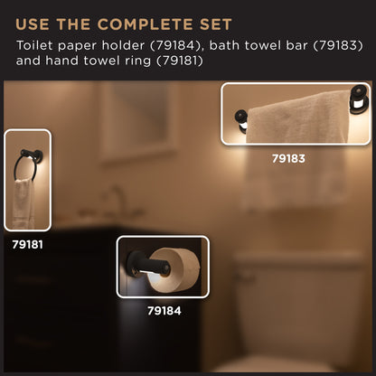 Enbrighten LED Motion Sensing Toilet Paper Holder Light, Matte Black