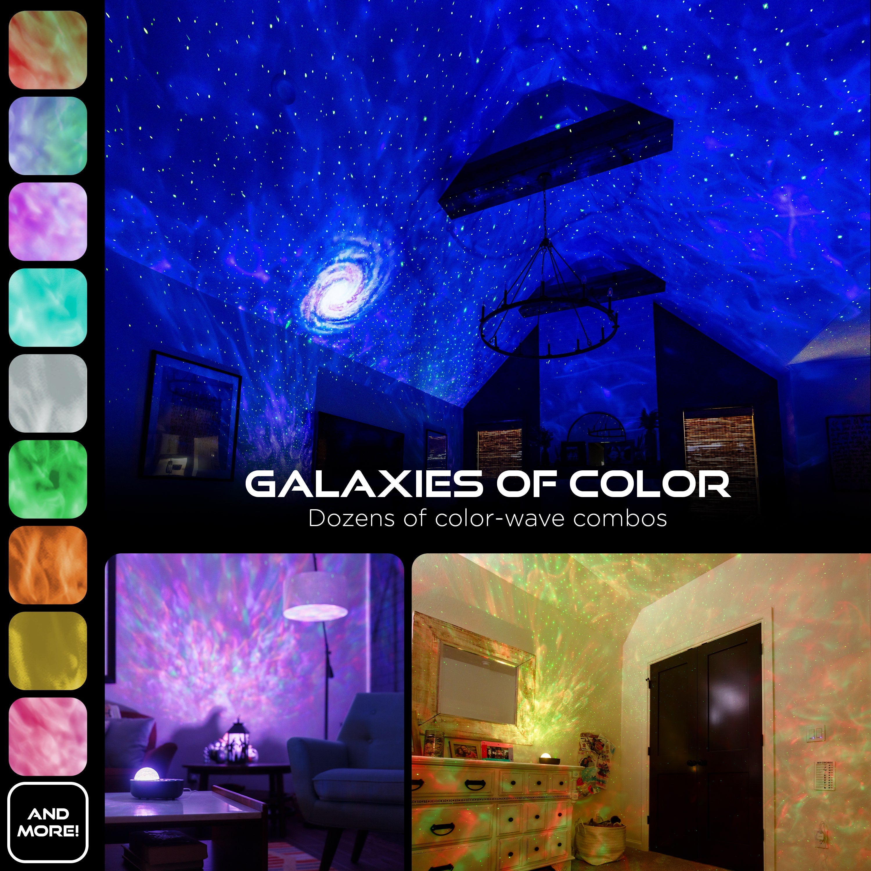 Enbrighten Galaxy Projector LED Tabletop Night Light with Sound Effects