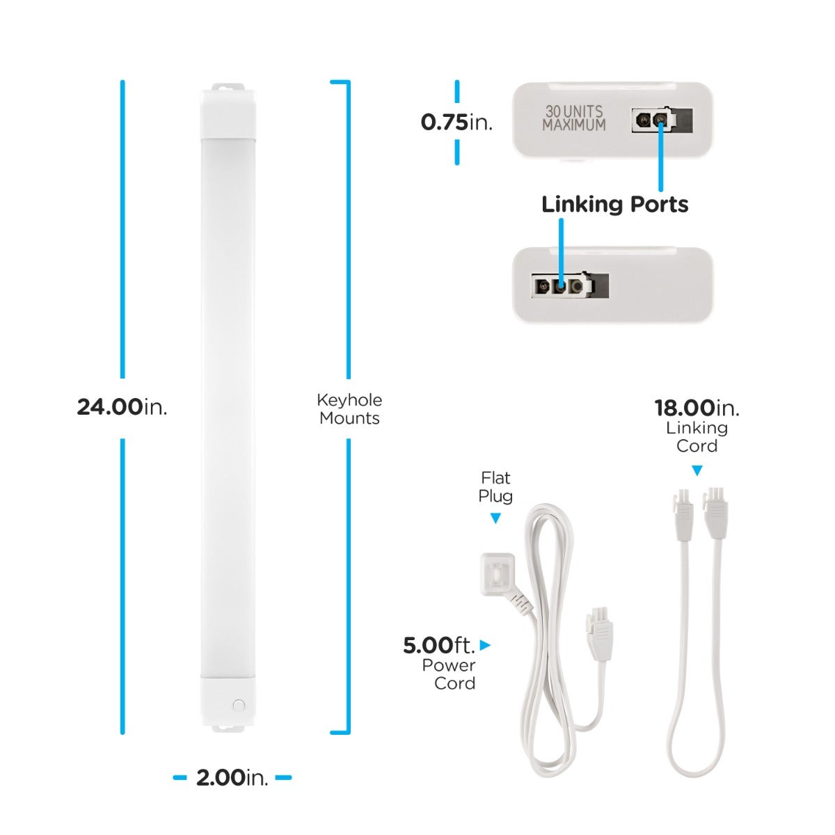 Enbrighten VIBE 24in. LED WiFi Light Fixture, White