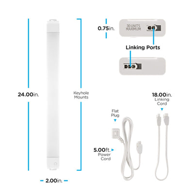Enbrighten VIBE 24in. LED WiFi Light Fixture, White