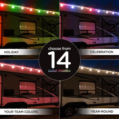 Enbrighten Bistro USB-Powered Color Changing LED Cafe Lights, 12 Bulbs, 12ft. Black Cord