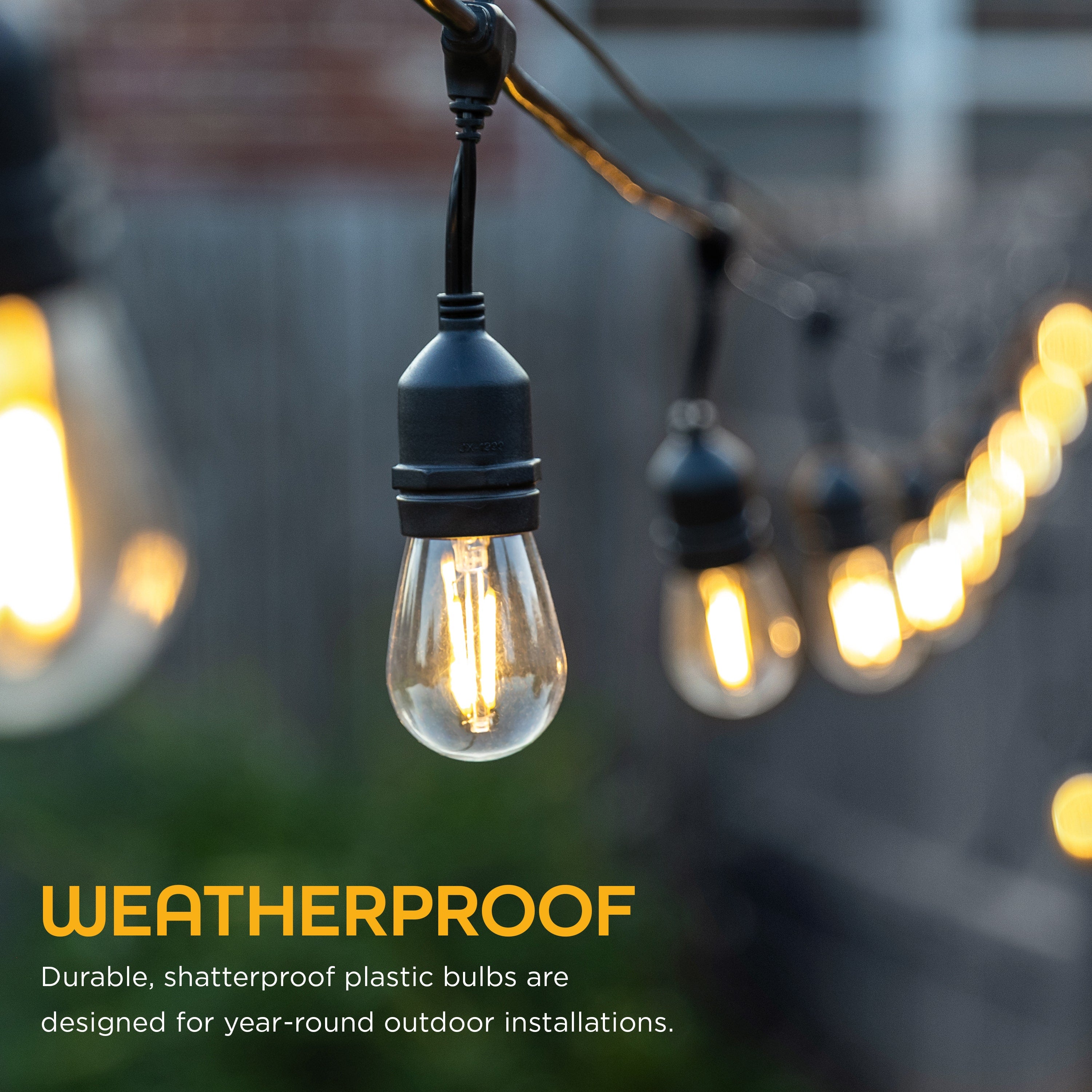 Enbrighten Ecoscapes LED Cafe Lights Replacement Bulbs, 4 Pack