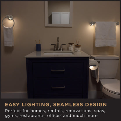 Enbrighten LED Motion Sensing Bathroom Lighting Bundle, Brushed Nickel