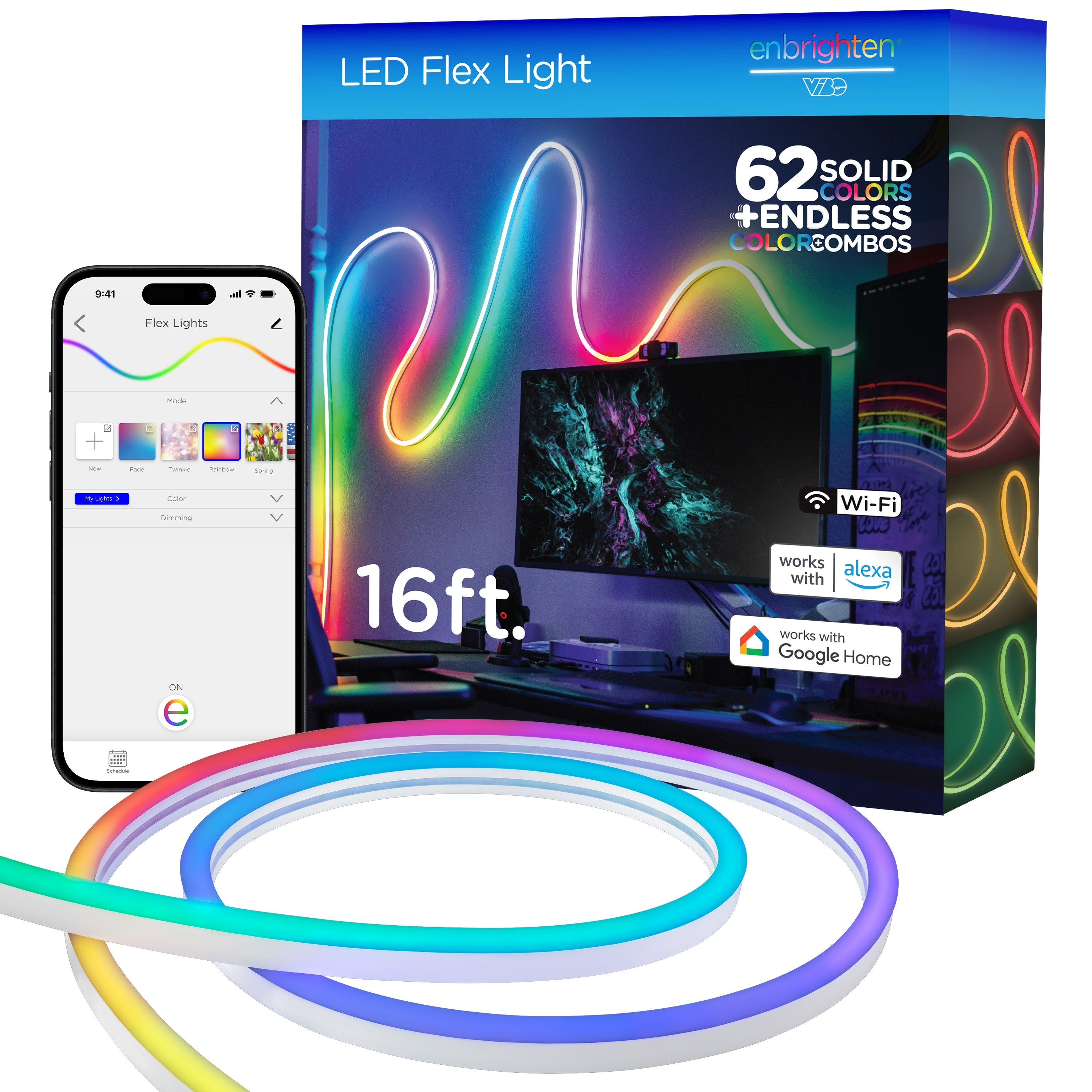 Enbrighten WiFi VIBE Indoor/Outdoor Color-Changing LED Flex Light, 16ft.