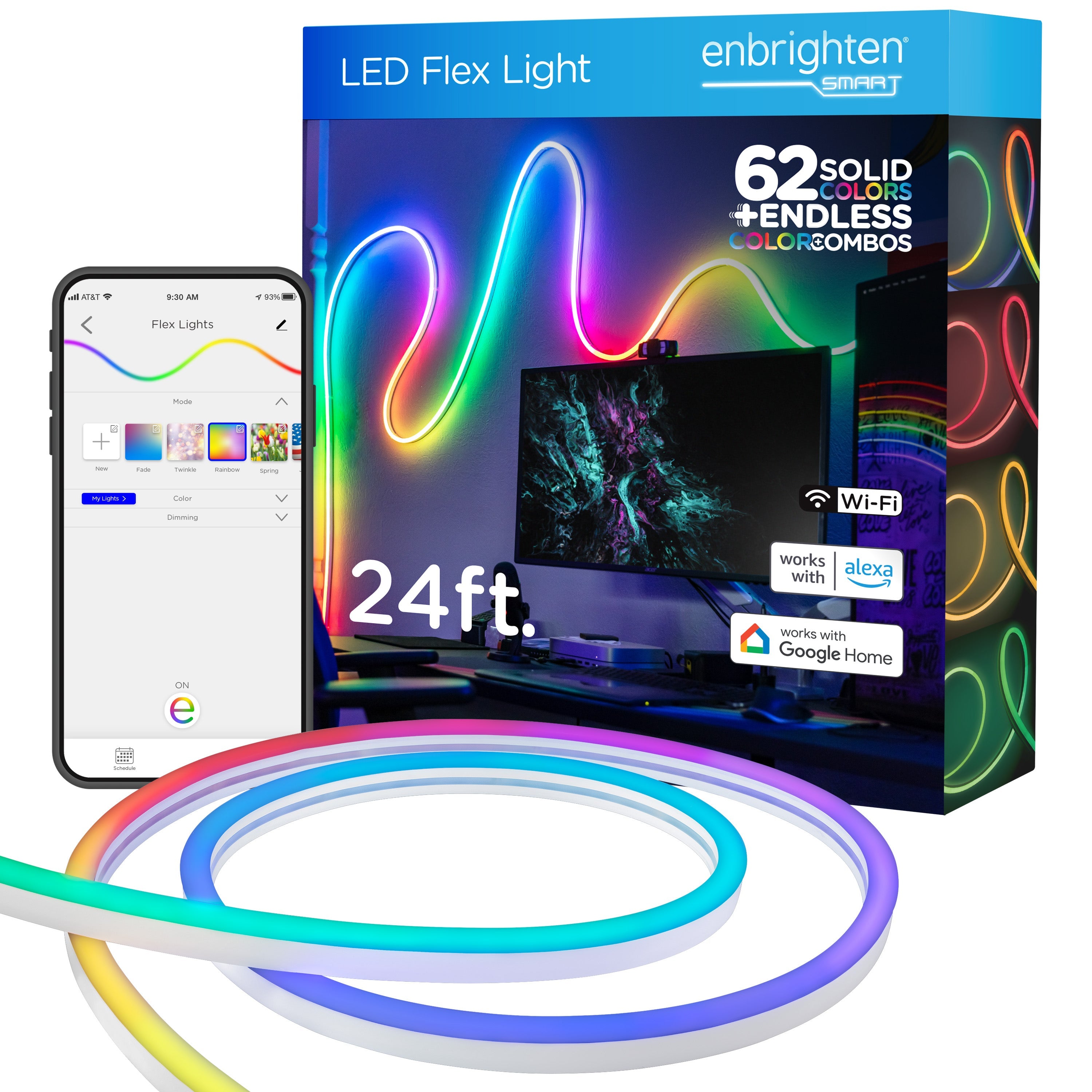 Enbrighten WiFi VIBE Indoor/Outdoor Color-Changing LED Flex Light, 24ft.