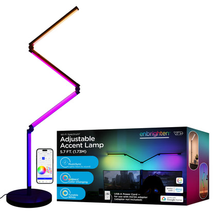 Enbrighten WiFi VIBE Spectrum Color-Changing Adjustable Accent Lamp