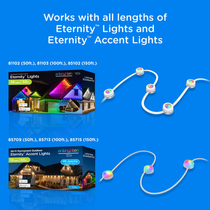 Enbrighten VIBE WiFi Eternity Eave Lights Extension Cable, 10ft. White