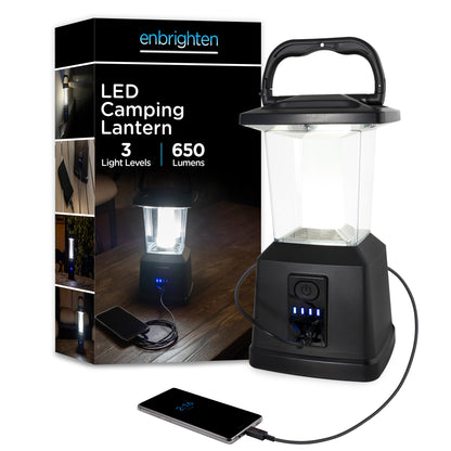 Enbrighten USB Charging LED Lantern, Black