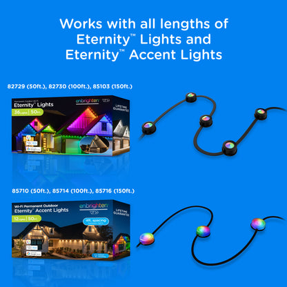 Enbrighten VIBE WiFi Eternity Eave Lights Extension Cable, 10ft. Black