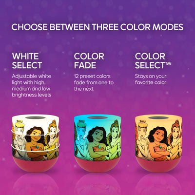 Disney Princess Color Changing Tabletop LED Lamp Night Light, Red