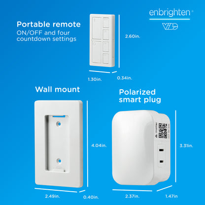 Enbrighten VIBE WiFi Matter Indoor Smart Plug with Countdown Remote