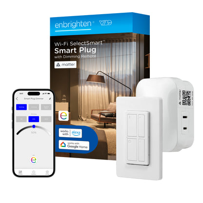Enbrighten VIBE WiFi Matter Indoor Smart Plug with Dimming Remote
