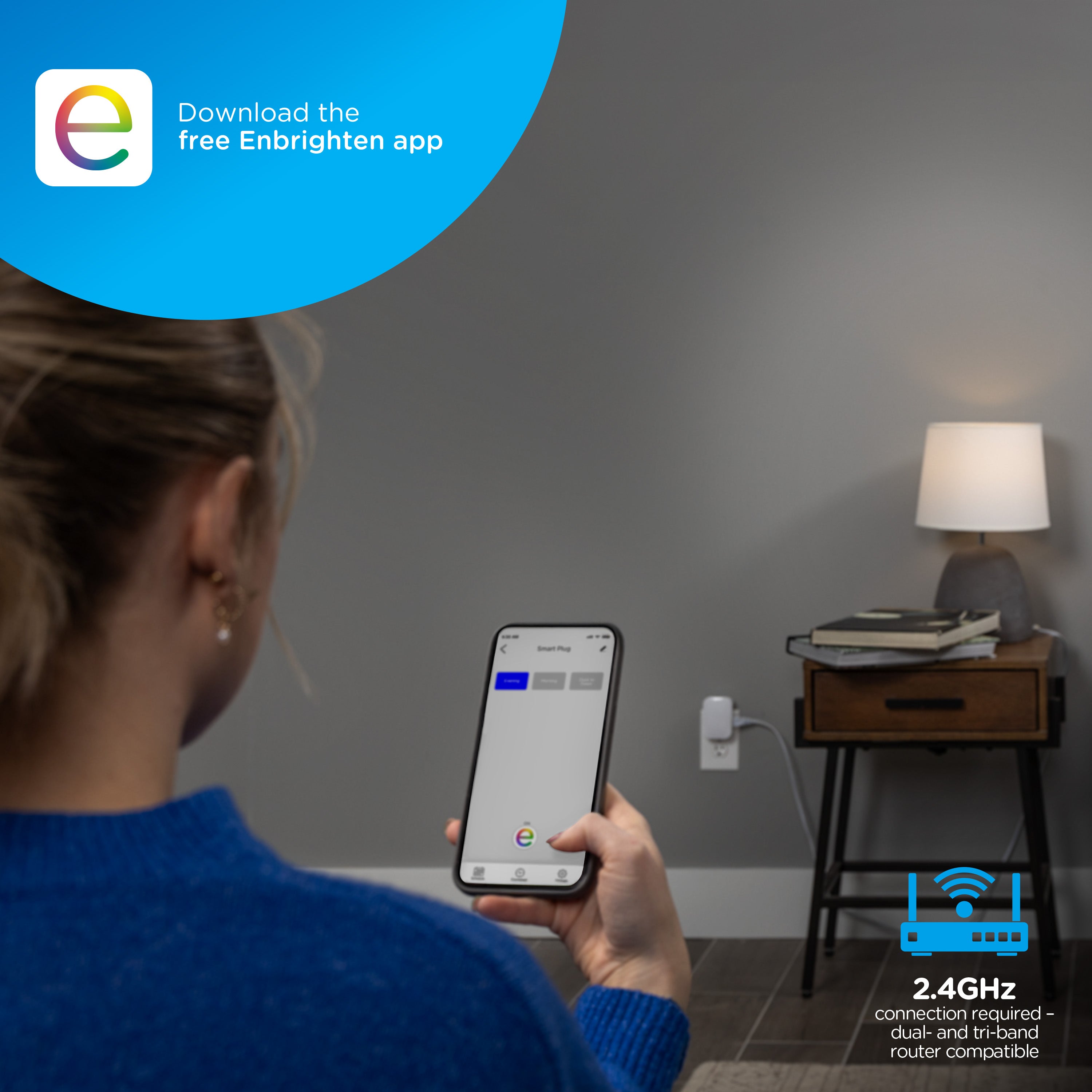 Enbrighten VIBE WiFi Matter Indoor Smart Plug with Motion Sensor