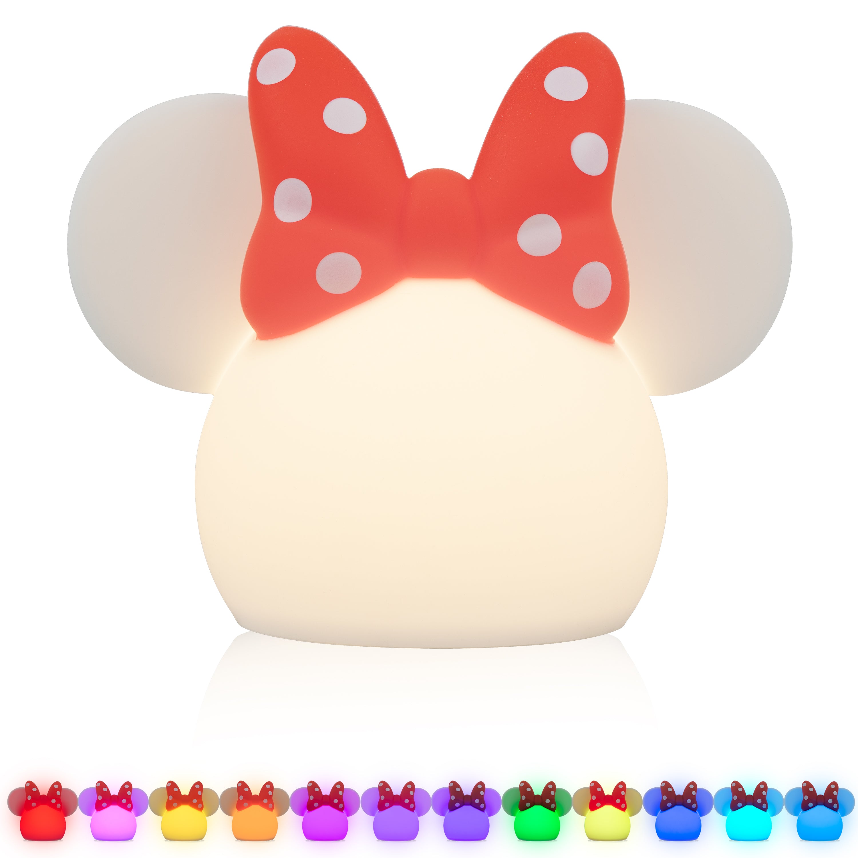 Disney Minnie Mouse Color-Changing Tabletop LED Night Light, White ...