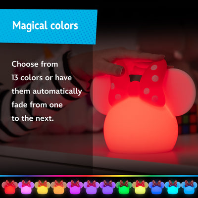 Disney Minnie Mouse Color-Changing Tabletop LED Night Light, White