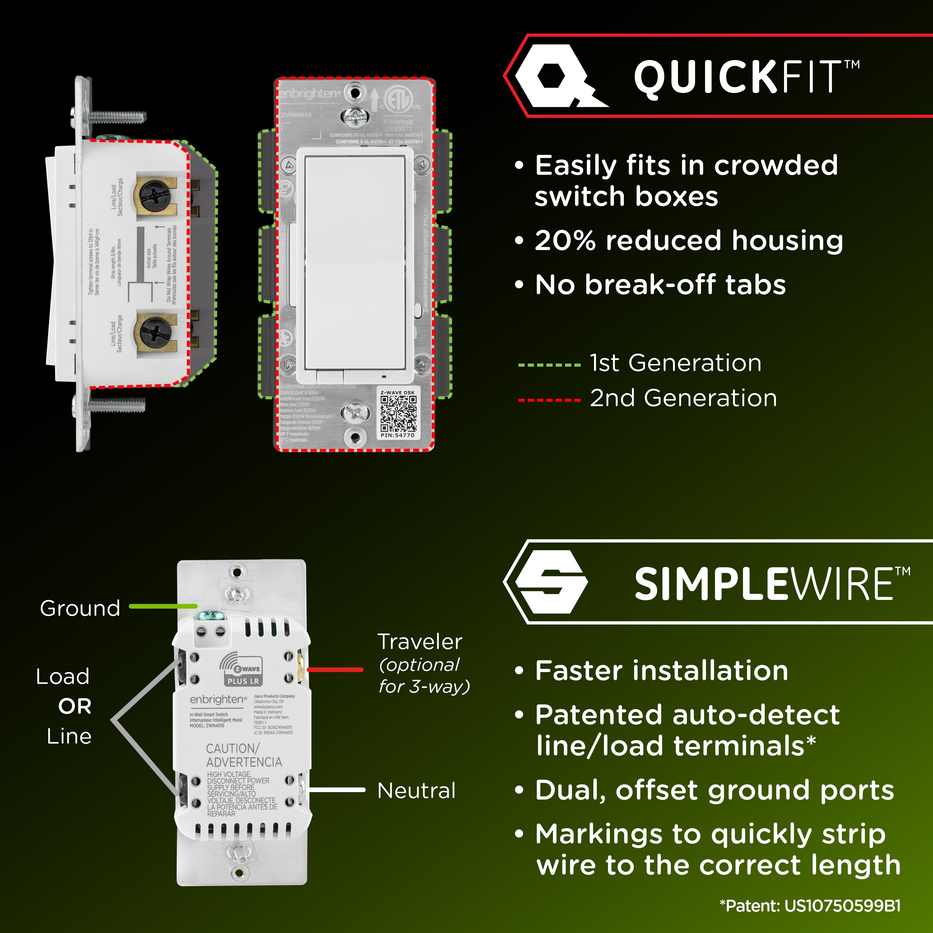 Enbrighten 800 Series In-Wall Smart Switch Paddle