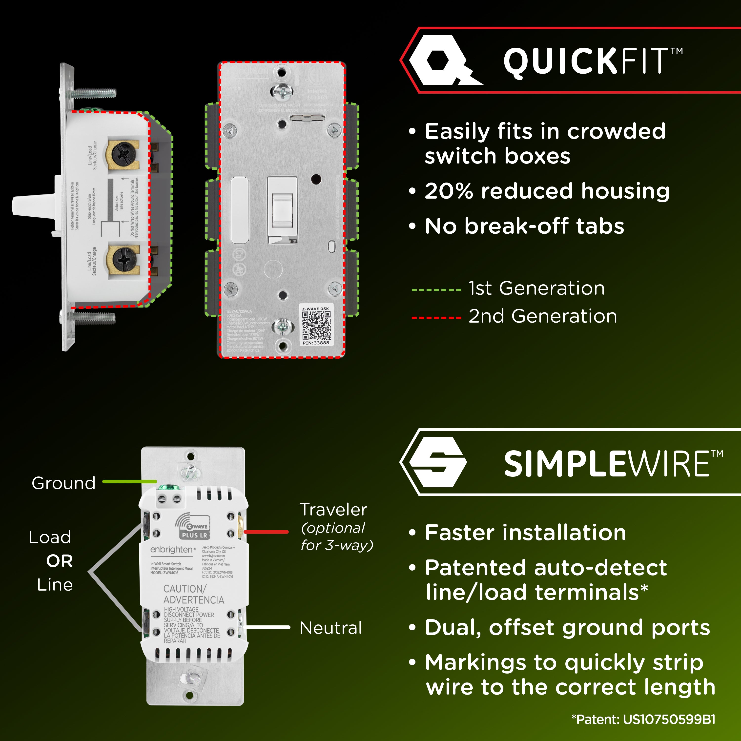 Enbrighten Z-Wave 800 Series In-Wall Toggle Smart Switch