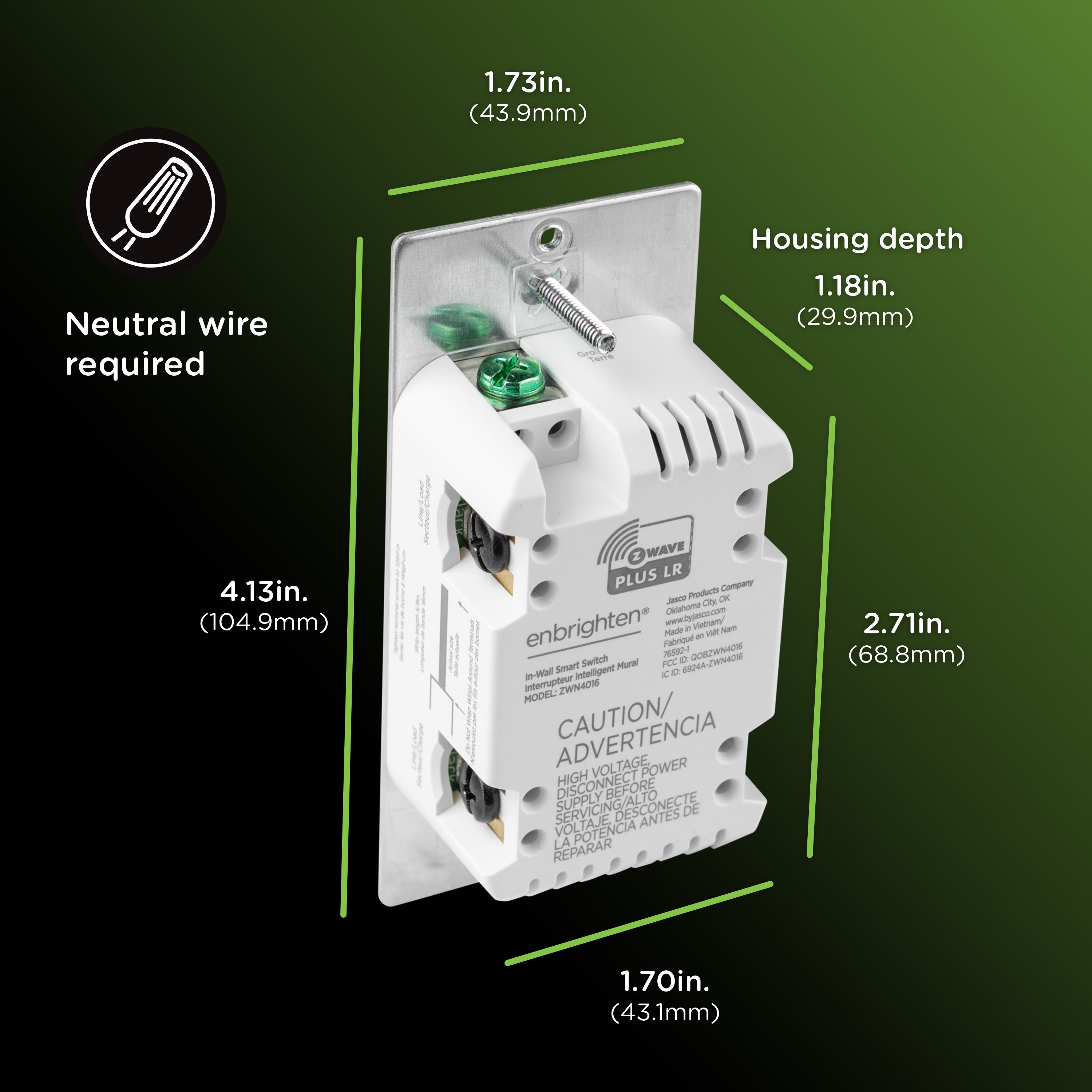 Enbrighten Z-Wave 800 Series In-Wall Smart Switch