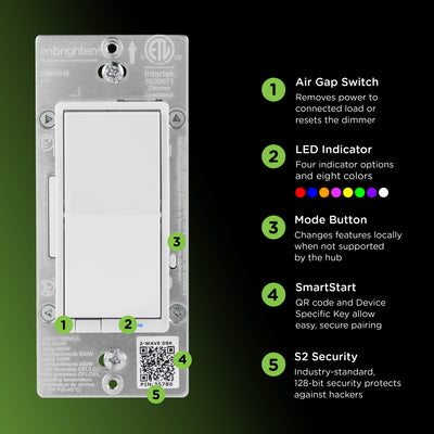 Enbrighten 800 Series Z-Wave Paddle Dimmer