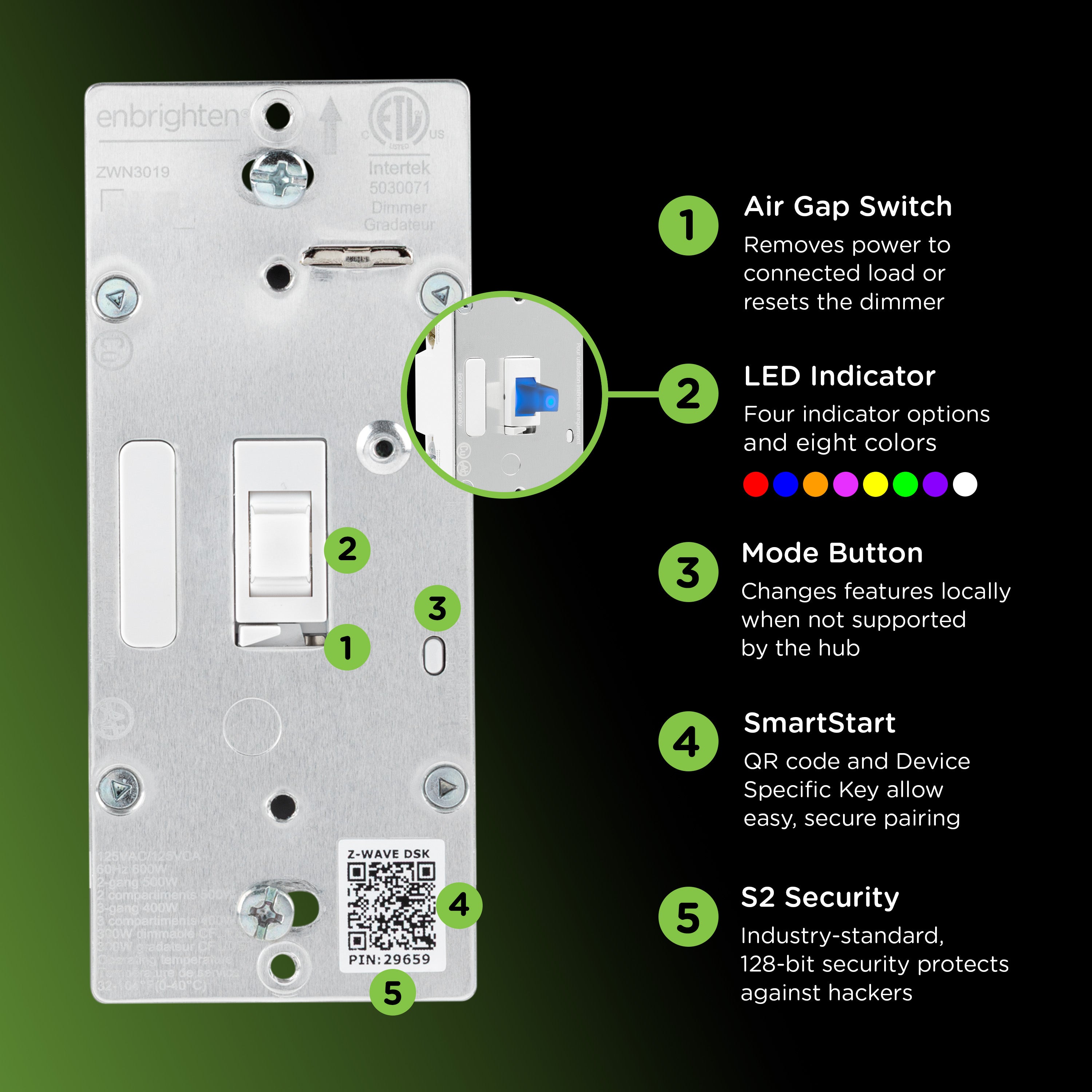 Enbrighten 800 Series Z-Wave Toggle Dimmer