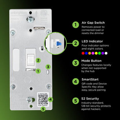 Enbrighten 800 Series Z-Wave Toggle Dimmer