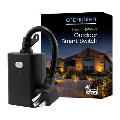 Enbrighten Z-Wave Long Range Outdoor Smart Plug, 800 Series, 1 Outlet