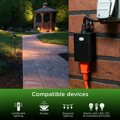 Enbrighten Z-Wave Long Range Outdoor Smart Plug, 800 Series, 1 Outlet