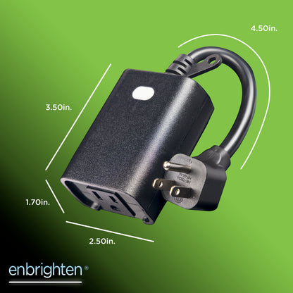 Enbrighten Z-Wave Long Range Outdoor Smart Plug, 800 Series, 1 Outlet