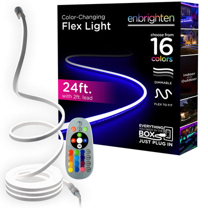 Enbrighten Indoor/Outdoor LED Flex Light, 24ft., Color Changing
