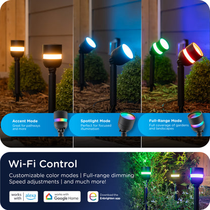 Enbrighten VIBE WiFi Color-Changing Eternity Landscape Path Lights, 4 Lights, 23ft.