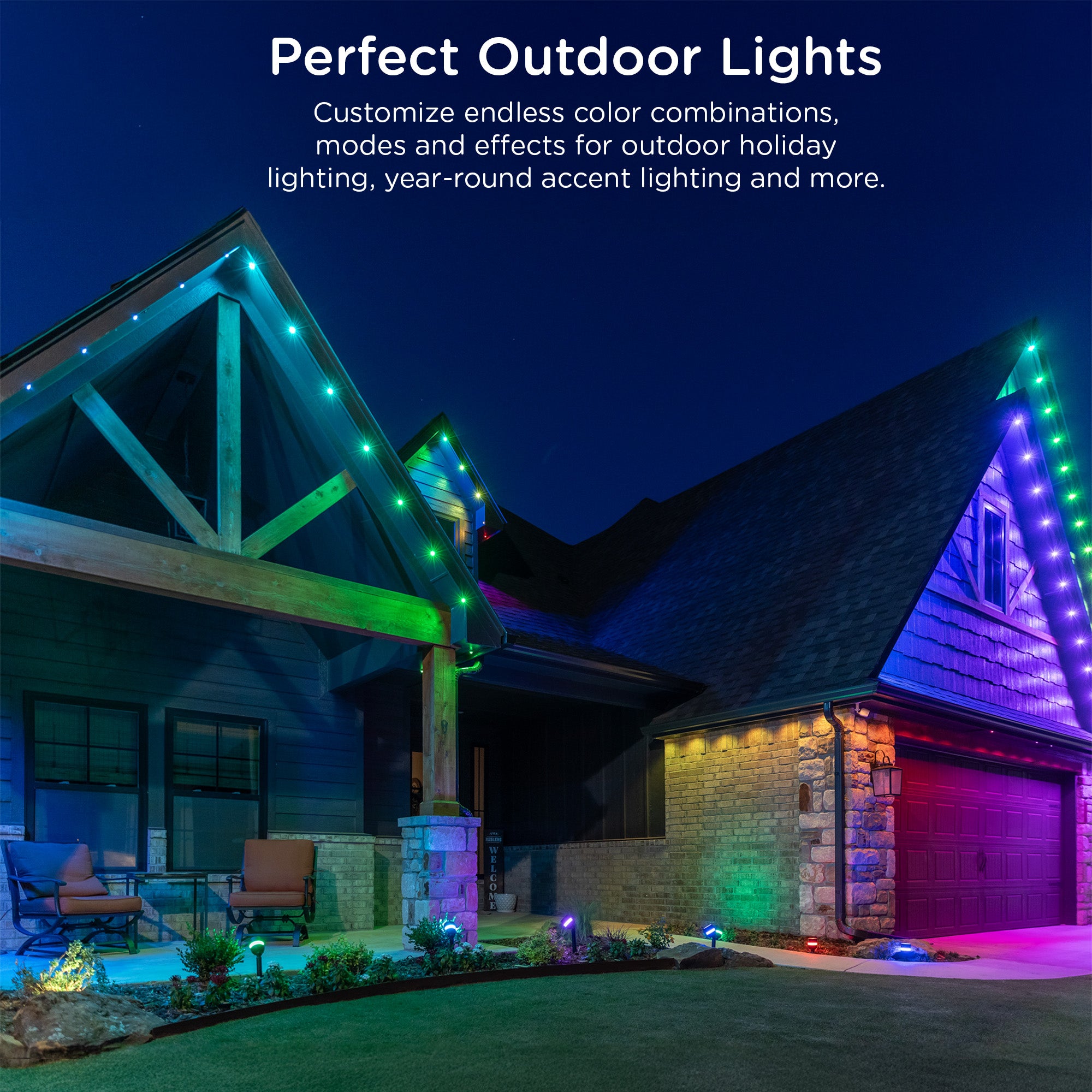 Enbrighten VIBE WiFi Color-Changing Eternity Landscape Path Lights, 4 Lights, 23ft.