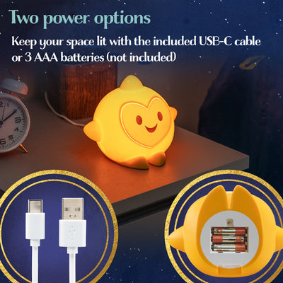 Disney WISH Star Squishy Dimmable Tabletop LED Night Light, Yellow