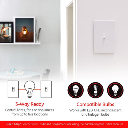 Enbrighten Zigbee In-Wall Smart Toggle Switch with QuickFit™ and SimpleWire™, White
