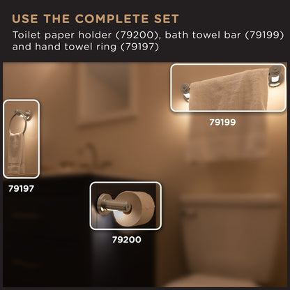 Enbrighten LED Motion Sensing Towel Ring Light, Brushed Nickel