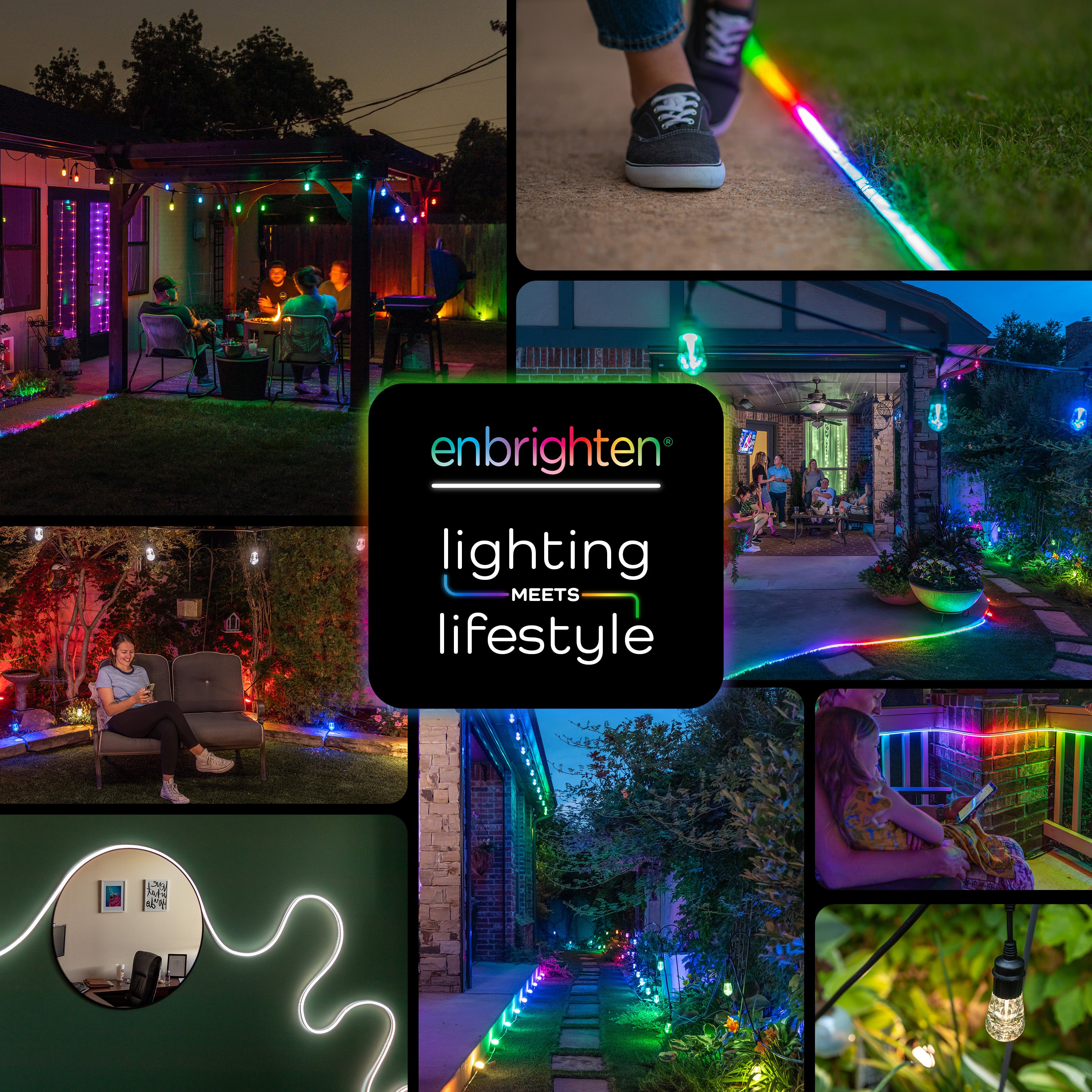 Enbrighten Smart Wi-Fi LED Café Lights, 10 Bulbs, 20ft.