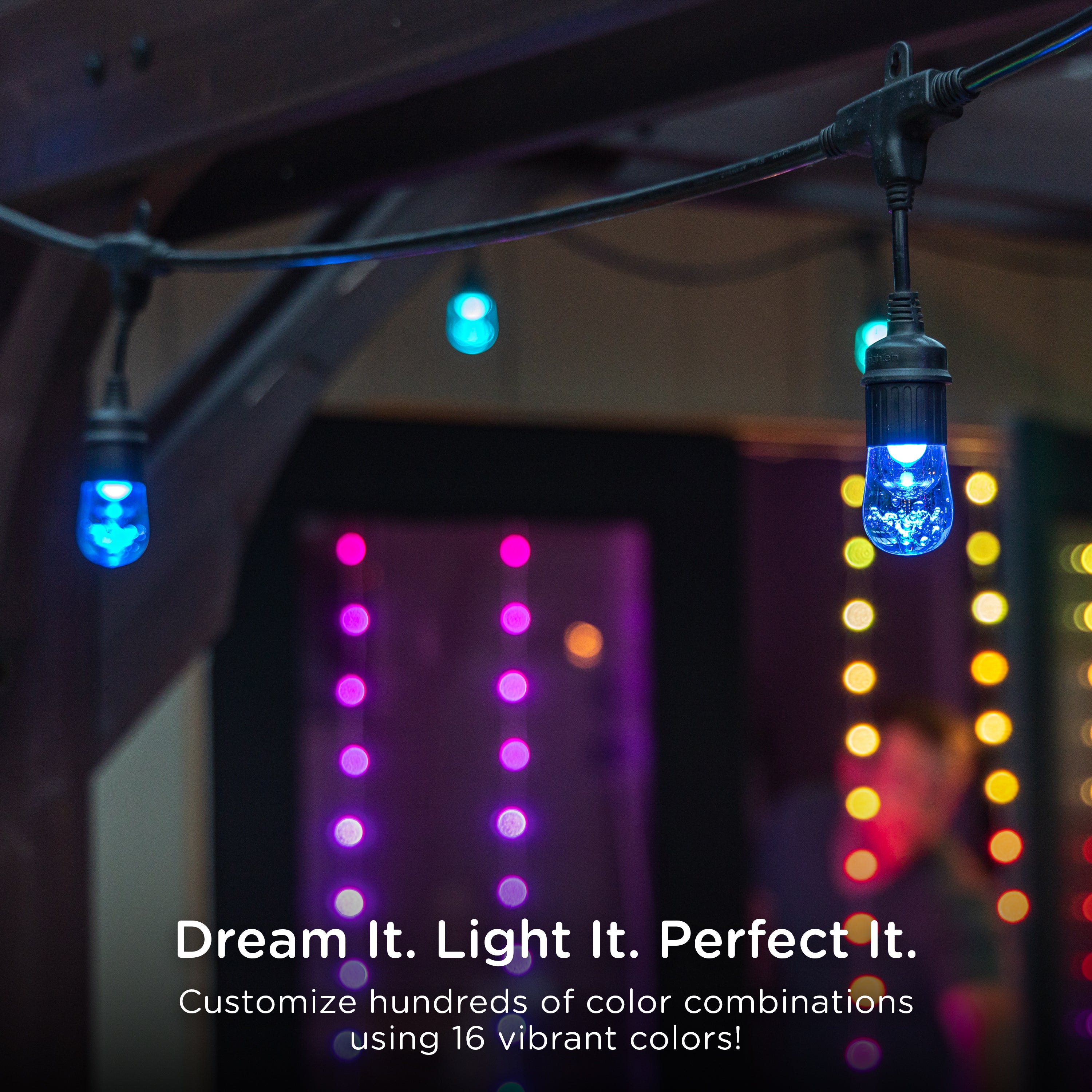 Enbrighten Seasons Color-Changing Classic LED Cafe Lights, 10 Bulbs, 2