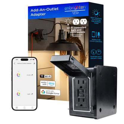 Enbrighten VIBE WiFi Add-An-Outlet Smart Adapter, Black