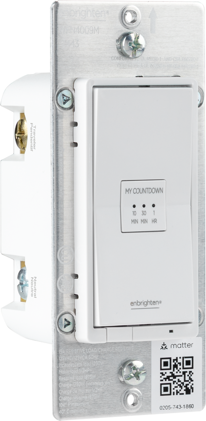 Enbrighten Pro In-Wall Wi-Fi Matter Countdown Smart Switch