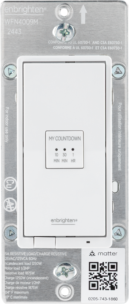 Enbrighten Pro In-Wall Wi-Fi Matter Countdown Smart Switch