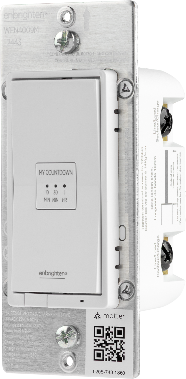Enbrighten Pro In-Wall Wi-Fi Matter Countdown Smart Switch
