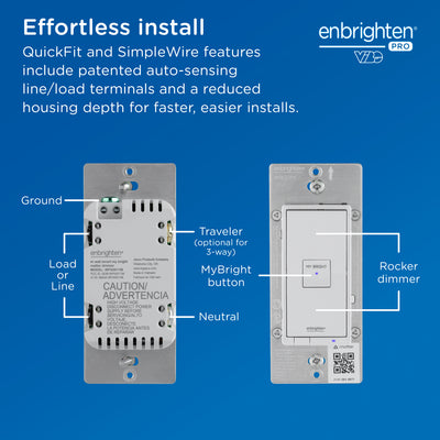 Enbrighten Pro In-Wall Wi-Fi Matter MyBright Smart Dimmer