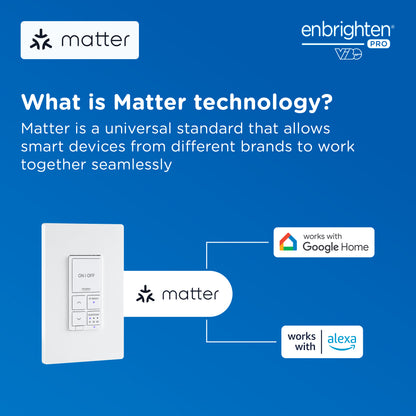 Enbrighten Pro Smart Dimmer Light Switch, Matter, Countdown & 2 MyBright