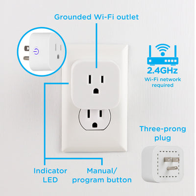 Enbrighten VIBE Indoor Single-Outlet Wi‑Fi Matter Smart Plug